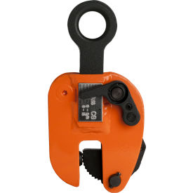 Caldwell Group, Inc. LA-02.00-A Renfroe LA Vertical Lifting, 180 Degree Turning Plate Clamp, Orange, Steel, 4000 Lbs Cap, 1" Opening image.