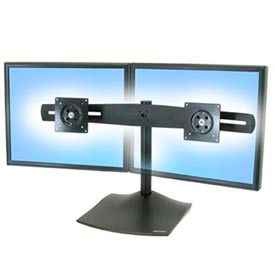 Ergotron 33-322-200 Ergotron® DS100 Dual-Monitor Desk Stand, Horizontal image.