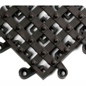 Tennesee Mat Co 553.78x18x18BK-CS10 Wearwell® ErgoDeck® Integrated Open Cleats 7/8" Thick 1.5 x 1.5 Black - Case of 10 image.