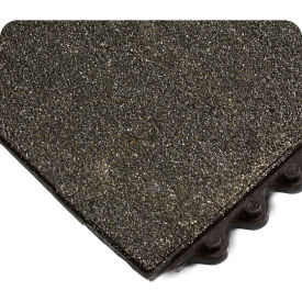 Wearwell® 24/Seven® CFR Rubber w/Grit Anti Fatigue Solid Mat 5/8"" Thick 3 x 3 Black