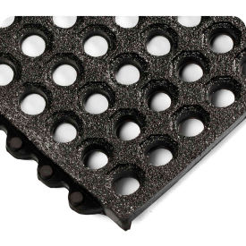 Wearwell® 24/Seven® CFR Rubber w/Grit Anti Fatigue Drainage Mat 5/8"" Thick 3' x 3' Black