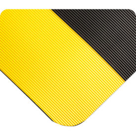 Tennesee Mat Co 720.58x3X5BYL Wearwell® Corrugated Switchboard Matting 5/8" Thick 3 x 5 Black/Yellow Border image.
