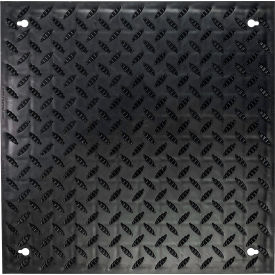 Tennesee Mat Co F03.18x18BK-CS4 Wearwell® FOUNDATION Diamond-Plate Tiles 18"L x 18"W, Case of 4 image.
