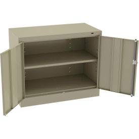 Tennsco Corp 1430-SND Tennsco Standard KD Desk Height Storage Cabinet 36"W x 18"D x 30"H Sand image.