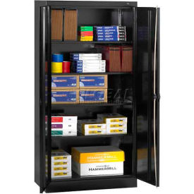 Tennsco Corp 1470RH-BLK Tennsco Standard Storage Cabinet, Recessed Handle, 36"Wx18"Dx72"H, Black, Unassembled image.