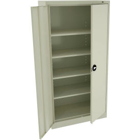 Tennsco Corp 1470RH-CPY Tennsco Standard Storage Cabinet, Recessed Handle, 36"Wx18"Dx72"H, Putty, Unassembled image.