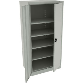 Tennsco Corp 1480RH-LGY Tennsco Standard Storage Cabinet, Recessed Handle, 36"Wx24"Dx72"H, Light Gray, Unassembled image.