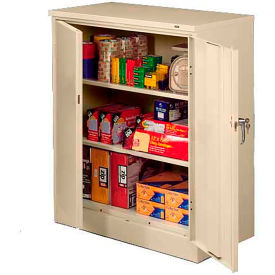Tennsco® HD Counter Height Metal Storage Cabinet 24 Gauge 36""W x 18""D x 42""H Champagne Putty