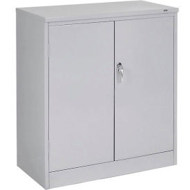 Tennsco® Counter Height Metal Storage Cabinet 36"W x 18"D x 42"H Unassembled Medium Gray