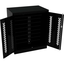 Tennsco® Counter High Laptop Charging Station For 16 Devices 36"W x 24"D x 42"H Black 