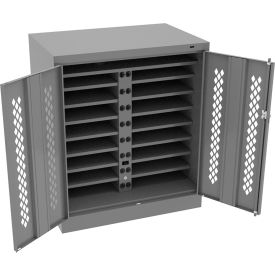 Tennsco® Counter High Laptop Charging Station For 16 Devices 36"W x 24"D x 42"H Medium Gray 