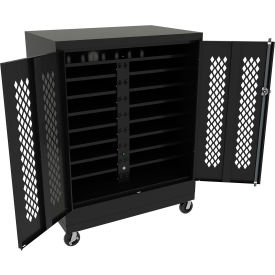 Tennsco® Mobile Laptop Charging Station For 16 Devices 36"W x 24"D x 48-3/4"H Black 