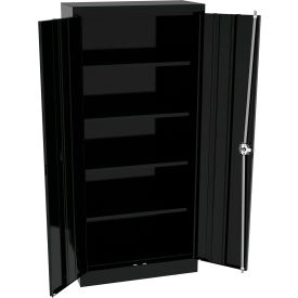 Tennsco Corp 6615-BLK Tennsco Smart Space All-Welded Storage Cabinet, 30"Wx15"Dx66"H, Black image.