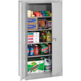 Tennsco Corp 7218-LGY Tennsco Standard All-Welded Storage Cabinet, Turn Handle, 36"Wx18"Dx72"H, Light Gray image.