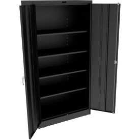 Tennsco Corp 7218DLX-BLK Tennsco Expanded Deluxe All-Welded Storage Cabinet, 36"Wx18"Dx72"H, Black image.