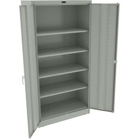 Tennsco Corp 7218DLX-LGY Tennsco Expanded Deluxe All-Welded Storage Cabinet, 36"Wx18"Dx72"H, Light Gray image.