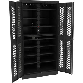 Tennsco® Laptop Charging Station For 30 Devices 36"W x 24"D x 72"H Black 