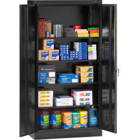 Tennsco Corp 7224-BLK Tennsco Standard All-Welded Storage Cabinet, Turn Handle, 36"Wx24"Dx72"H, Black image.