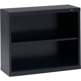 Welded Bookcase, 34-1/2"W x 13-1/2"D x 28"H, 2 Openings, Black view 2
