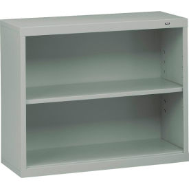Welded Bookcase, 34-1/2"W x 13-1/2"D x 28"H, 2 Openings, Light Gray view 2
