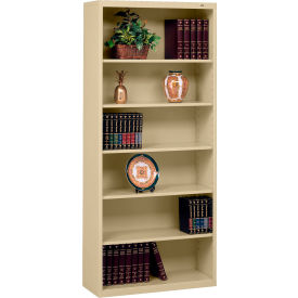 Welded Bookcase, 34-1/2"W x 13-1/2"D x 78"H, 6 Openings, Sand view 2
