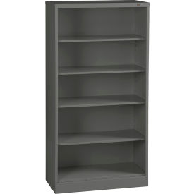 Welded Bookcase, 36"W x 18"D x 72"H, 5 Openings, Medium Gray view 2