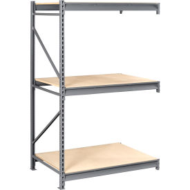 Tennsco Corp BU-4836120PA-MGY Tennsco 3 Level, Bulk Storage Rack, Wood Deck, Add On, 52-3/16"W x 36-1/4"D x 120"H, Medium Gray image.