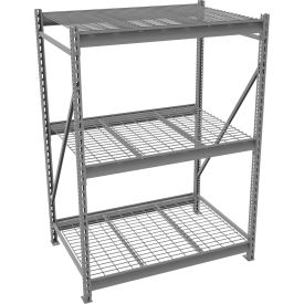 Tennsco Corp BU-483672WS-MGY Tennsco 3 Level, Bulk Storage Rack, Wire Deck, Starter, 52-3/16"W x 36-1/4"D x 72"H, Medium Gray image.