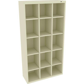 Tennsco Corp CC-66-CPY Tennsco® 15 Person Cubby Locker, 34-1/2"W x 13-1/2"D x 66"H, Champagne/Putty, All-Welded image.