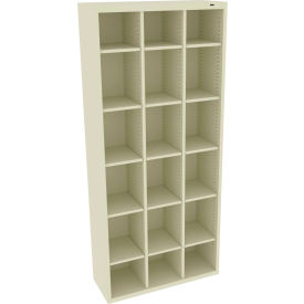 Tennsco Corp CC-78-CPY Tennsco® 18 Person Cubby Locker, 34-1/2"W x 13-1/2"D x 78"H, Champagne/Putty, All-Welded image.