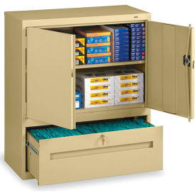 Tennsco Corp DWR-4218-SND Tennsco Combination Shelf Drawer Cabinet DWR-4218-SND - 36x18x42 1 Drawer, 2 Shelf, Sand image.