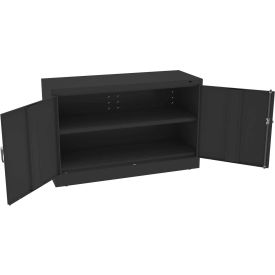 Tennsco Corp J1830SU-BLK Tennsco Jumbo Desk Height Cabinet 48"W x 18"D x 30"H Black - Assembled image.