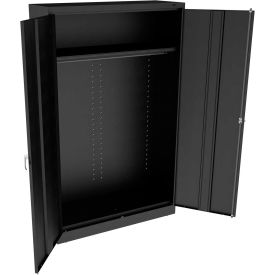 Tennsco Corp J2478SUW-BLK Tennsco Welded Jumbo Wardrobe Cabinet 48"W x 24"D x 78"H Black image.