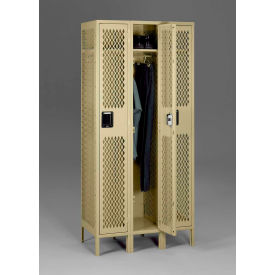 Tennsco Corp VSL-121872-3-SND Tennsco® 1-Tier 3 Door Ventilated Locker w/ Legs, 36"W x 18"D x 78"H, Sand, All-Welded image.