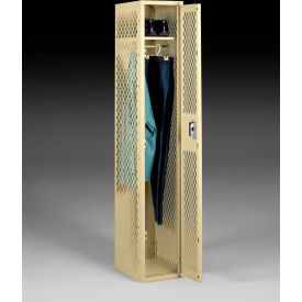 Tennsco Corp VSL-121872-A-SND Tennsco® 1-Tier 1 Door Ventilated Locker, 12"W x 18"D x 72"H, Sand, All-Welded image.