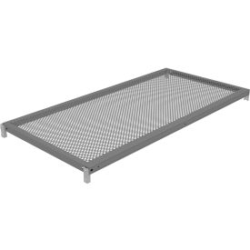 Tennsco Corp ZMPS-4824-MGY Tennsco Z-Line Additional Perforated Steel Shelf Level with Clips - 48"W x 24"D x 1-5/16"H image.