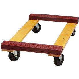 The Fairbanks Company ED-27-1830-4HR BOXED Fairbanks Hardwood Dolly ED-27-1830-4HR - 30" x 18" with Rubber Ends - 4" Hard Rubber Wheels image.