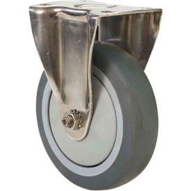 Fairbanks Stainless Steel Rigid Caster SS-13-5-TPR - Thermoplastic Rubber 5