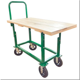 The Fairbanks Company WH-98-3060-RT/411 KD/BOXED Fairbanks Work Height Platform Truck, 30"W x 48"L with 30"W x 60"L Wood Deck, Adjustable Height image.