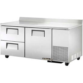 True Food Service Equipment Inc TWT-67D-2-HC Deep Work Top Refrigerator 2 Section 67-1/4"W x 32-3/8"D x 33-3/8"H - TWT-67D-2 image.