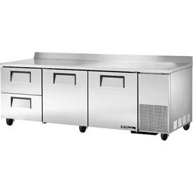 True Food Service Equipment Inc TWT-93D-2-HC Deep Work Top Refrigerator 3 Section 93-1/4"W x 32-3/8"D x 33-3/8"H - TWT-93D-2 image.