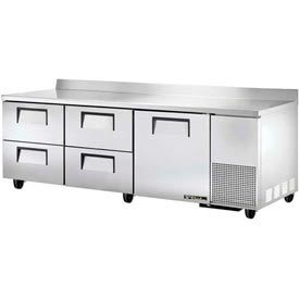 True Food Service Equipment Inc TWT-93D-4-HC Deep Work Top Refrigerator 3 Section 93-1/4"W x 32-3/8"D x 33-3/8"H - TWT-93D-4 image.