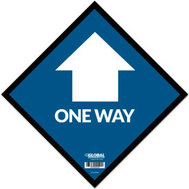 Global Industrial 670495BL Global Industrial™ Blue One Way Adhesive Sign, 12" Square, Vinyl image.
