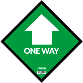Global Industrial 670495GN Global Industrial™ Green One Way Adhesive Sign, 12" Square, Vinyl image.