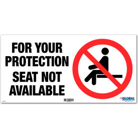 Global Industrial 670507 Global Industrial™ Seat Not Available Adhesive Sign, 12"W x 6H, For Wall, Seat or Bench image.