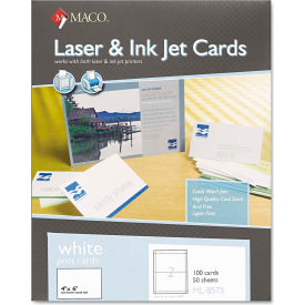 Maco Tag & Label ML8575 Maco® UnRule Index Cards ML8575, 4" x 6", White, 100/Box image.