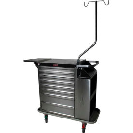 Harloff Stainless Steel Eight Drawer Cast Cart Specialty Package Key Lock, Stainless Steel - 6025K