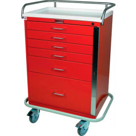Harloff Classic Tall Six Drawer Emergency Cart Standard Package, Sand - 6400