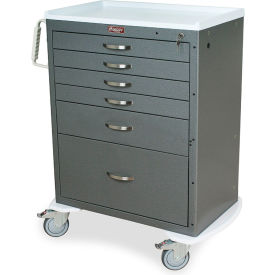 Harloff Company MDS3030K16-Beige Harloff M-Series Cart Standard Width Tall Cabinet, 6 Drawers, 43-3/4 H x 36-3/4 W x 22 D, Beige image.