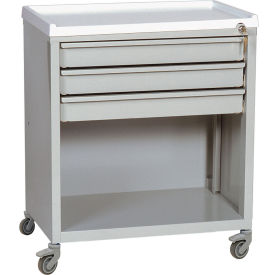 Harloff Company ETC-3SD Harloff Treatment Cart with Three Drawers Lower Open Storage, Sand - ETC-3 image.